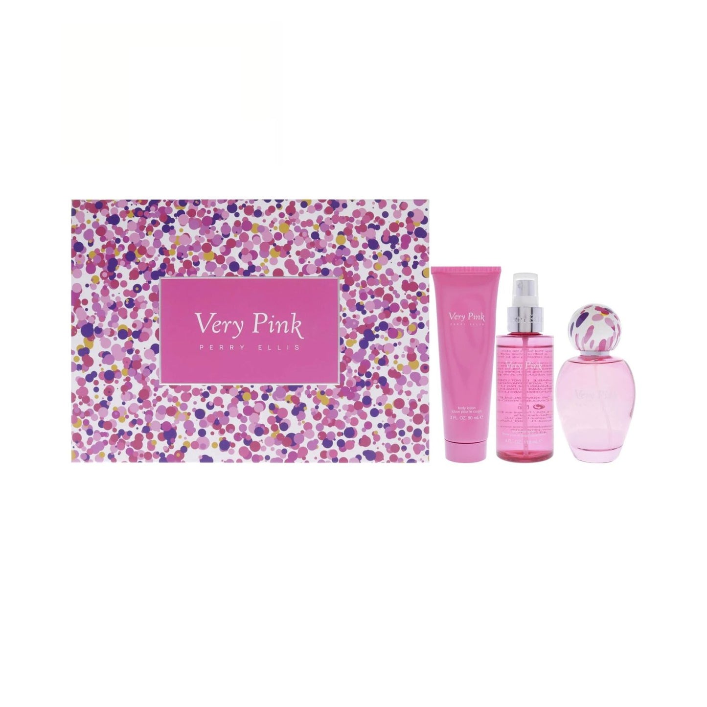 Perry Ellis Very Pink 3PC Gift Set For Women (Hard Box)
