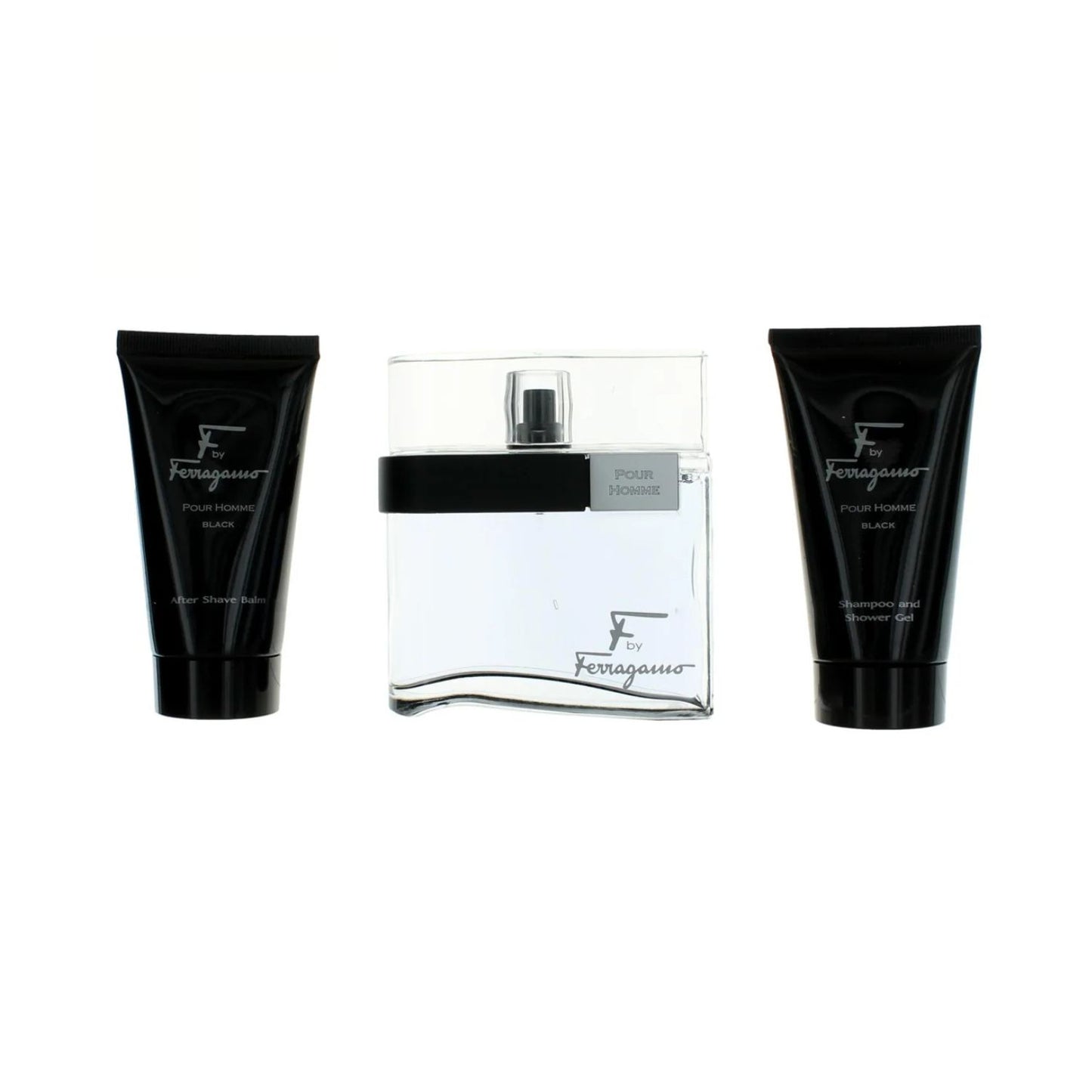 Salvatore Ferragamo-f-black (3pc) 3.4oz EDT - 2.5oz Shower Gel - 2.5oz After Shave - For Men GIFT SET