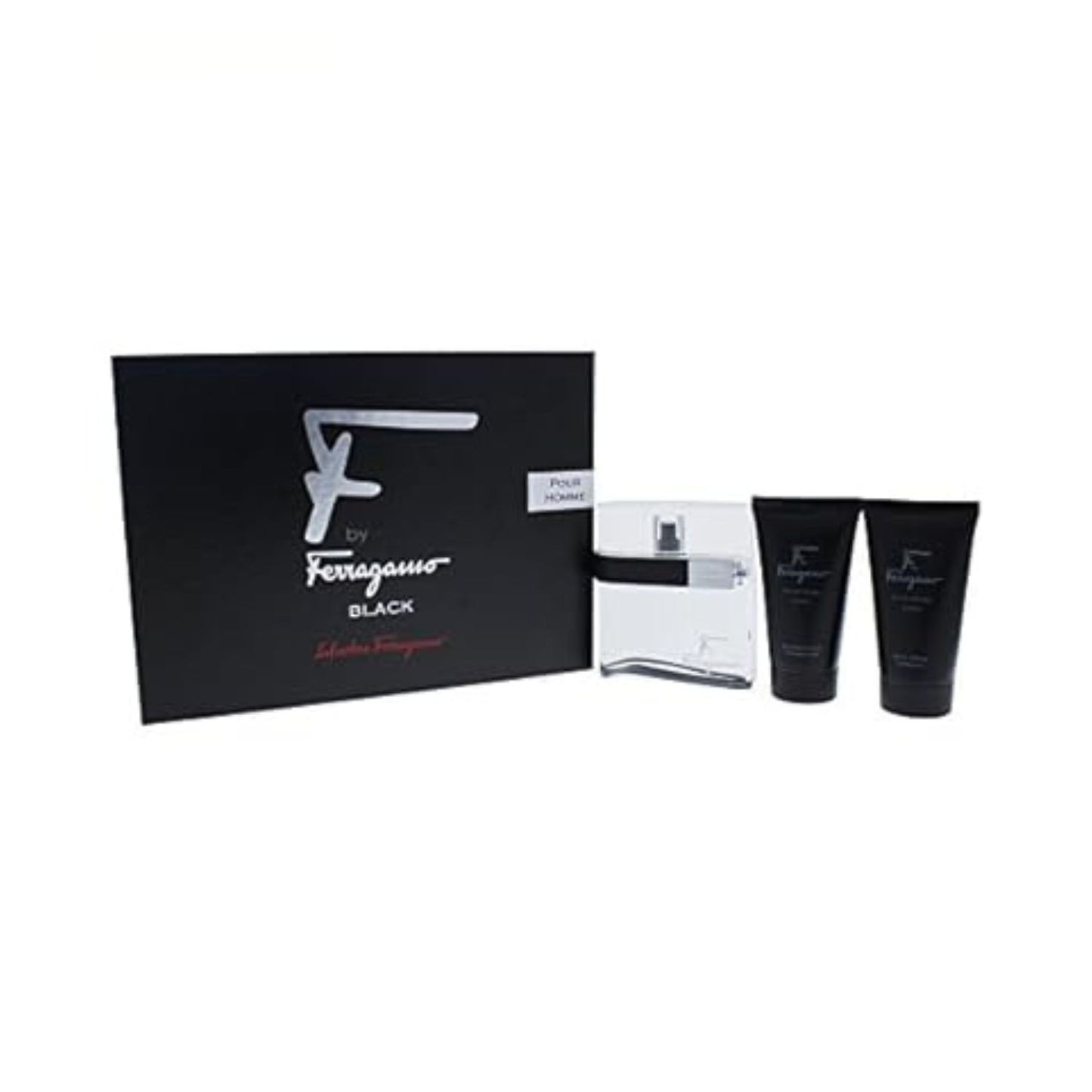 Salvatore Ferragamo-f-black (3pc) 3.4oz EDT - 2.5oz Shower Gel - 2.5oz After Shave - For Men GIFT SET