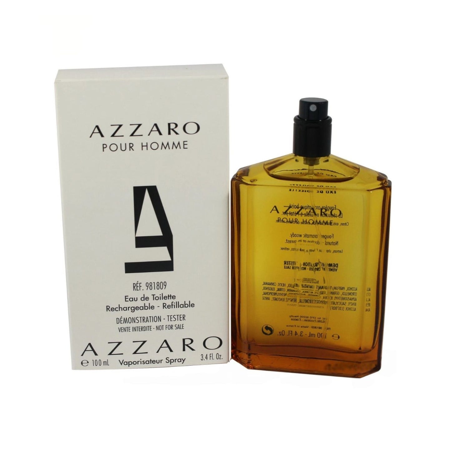 Tester Azzaro Pour Homme Refillable 3.4oz EDT For Men