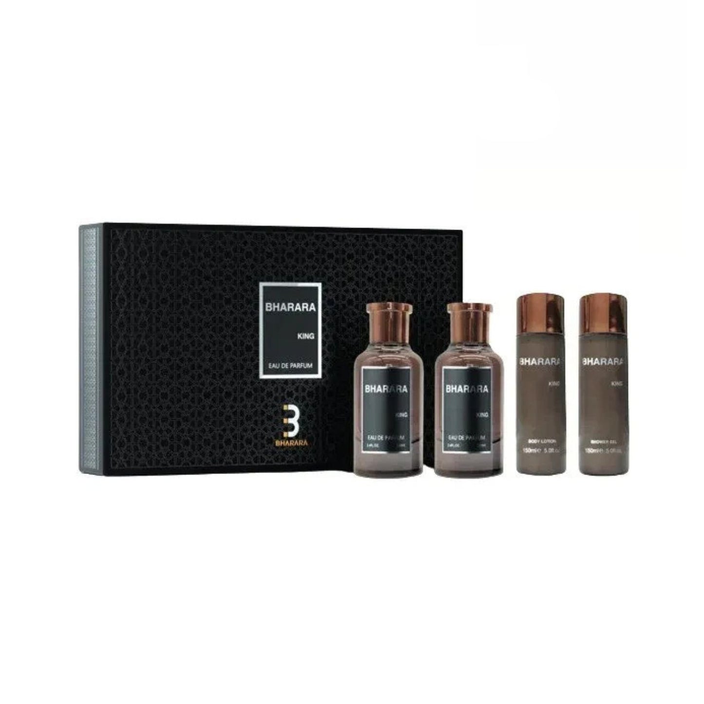 Bharara King (4 Pc) 3.4oz EDP - 3.4oz After Shaver - 5.0oz Shower Gel - 5.0oz De Body Lotion - GIFT SET