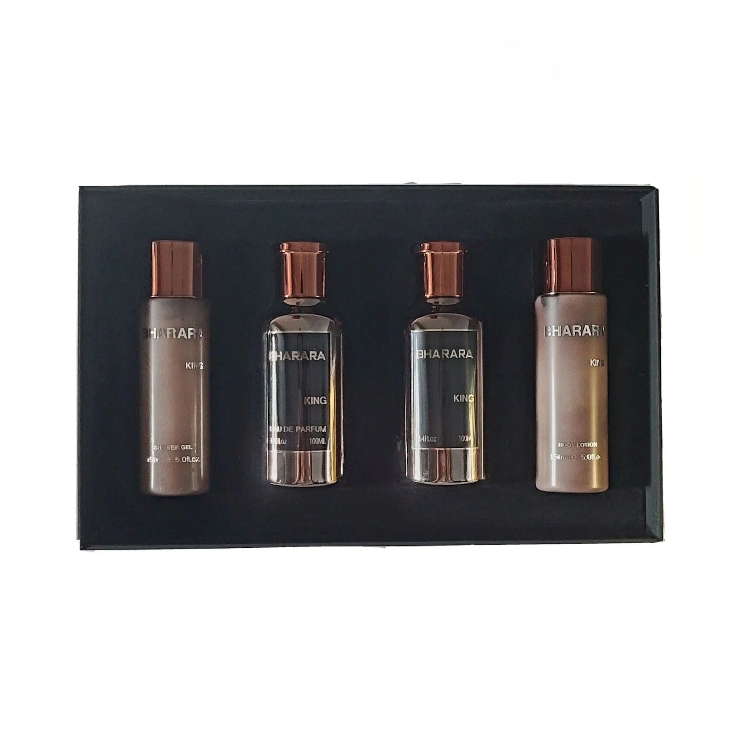 Bharara King (4 Pc) 3.4oz EDP - 3.4oz After Shaver - 5.0oz Shower Gel - 5.0oz De Body Lotion - GIFT SET