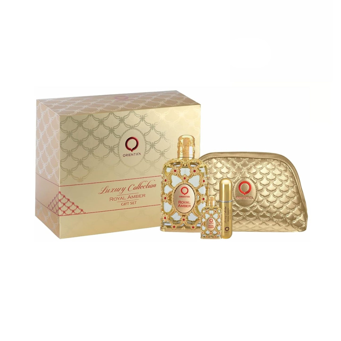 Orientica Royal Amber (4 Pc) 2.7oz EDP - 0.33oz EDP - Atomizer - Gift Bag - GIFT SET