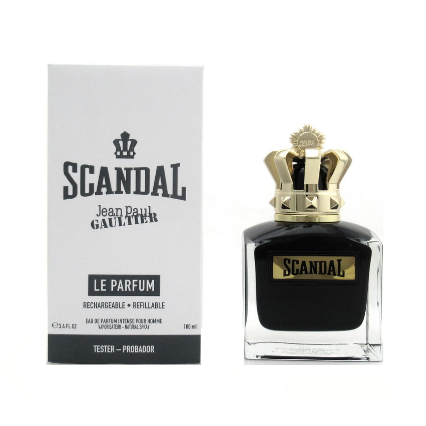 Tester Jean Paul Gaultier Scandal Le Parfum 3.4oz EDP Intense Refillable For Men