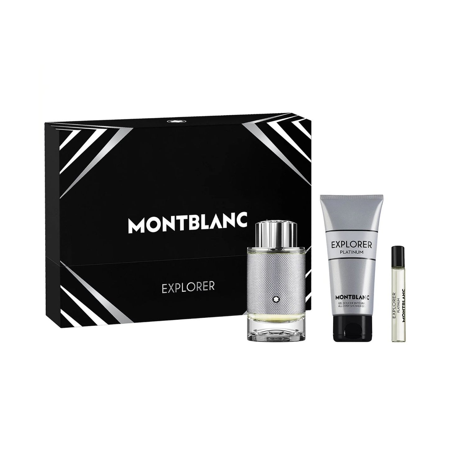 Mont Blanc Explorer Platinum (3 Pcs) EDP 3.4oz - Gel de Ducha 3.4oz - 0.25oz - Estuche de Regalo para Hombre
