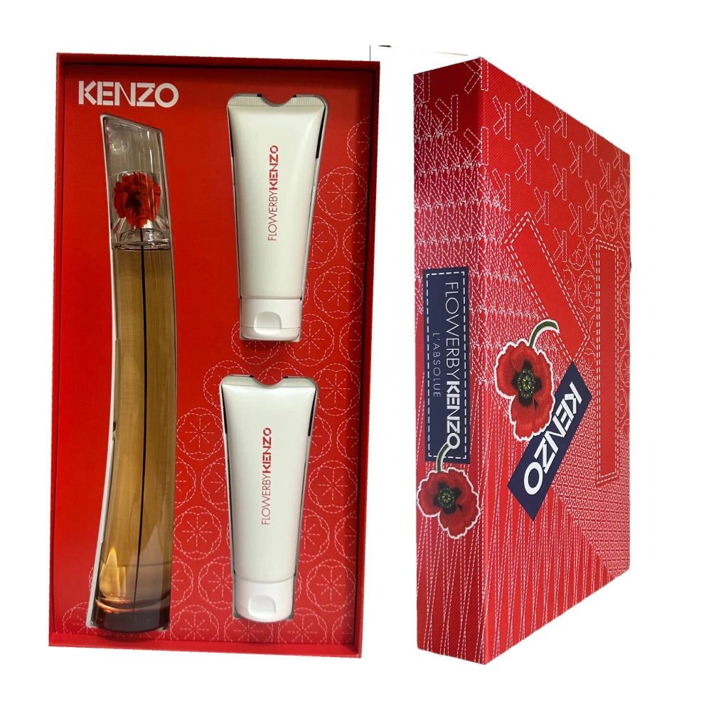 Kenzo Flower L'Absolue 3.3oz EDP 3PC Gift Set For Women