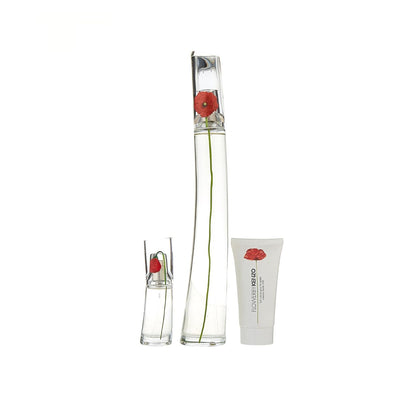 Kenzo Flower 3.3oz EDP 3PC Gift Set For Women (Hard Box)