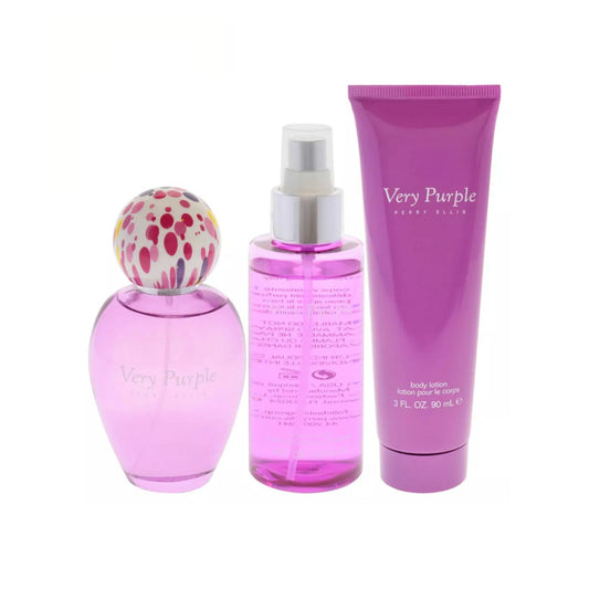 Perry Ellis Very Purple 3PC Gift Set For Women (Hard Box)