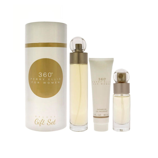 Perry Ellis 360 Woman (3 Pc) 3.4oz EDP - 3.0 Shower Gel - Mini - GIFT SET