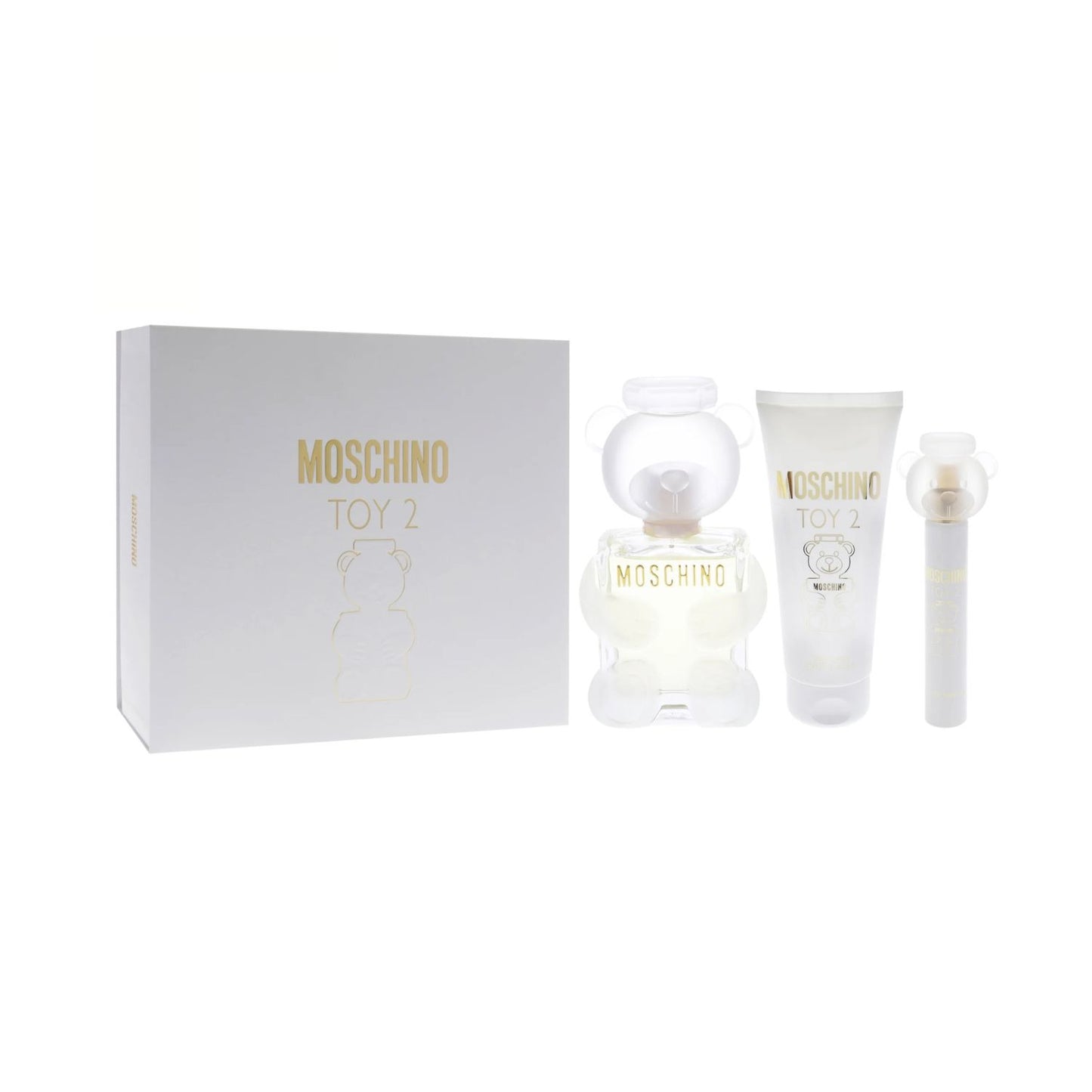 Moschino Toy 2 (3 Pc) 3.4oz EDP - 0.3oz EDP - 3.4oz Body Lotion - For Men GIFT SET