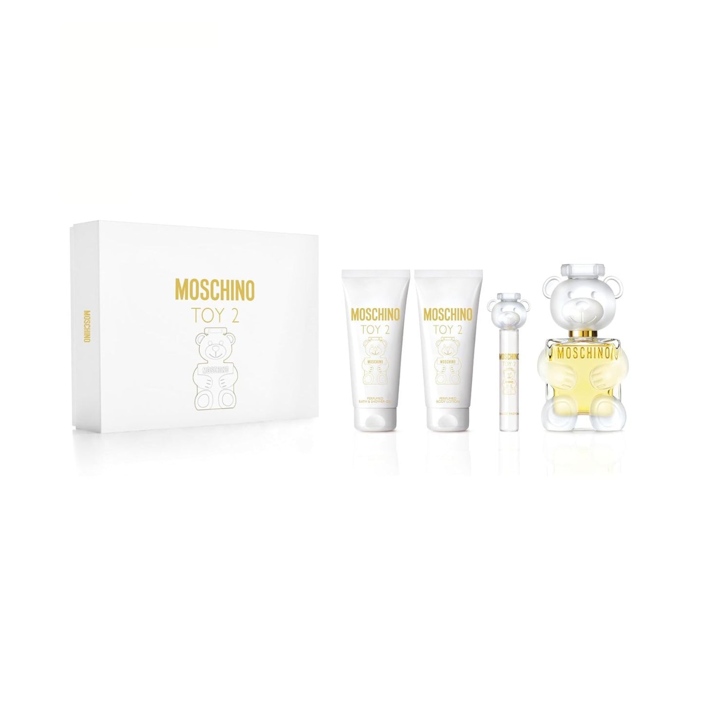 Moschino Toy 2 (4 Pc) 3.4oz EDP - 3.4oz Shower Gel - 3.4oz Body Lotion - 0.3oz EDP - For Women GIFT SET