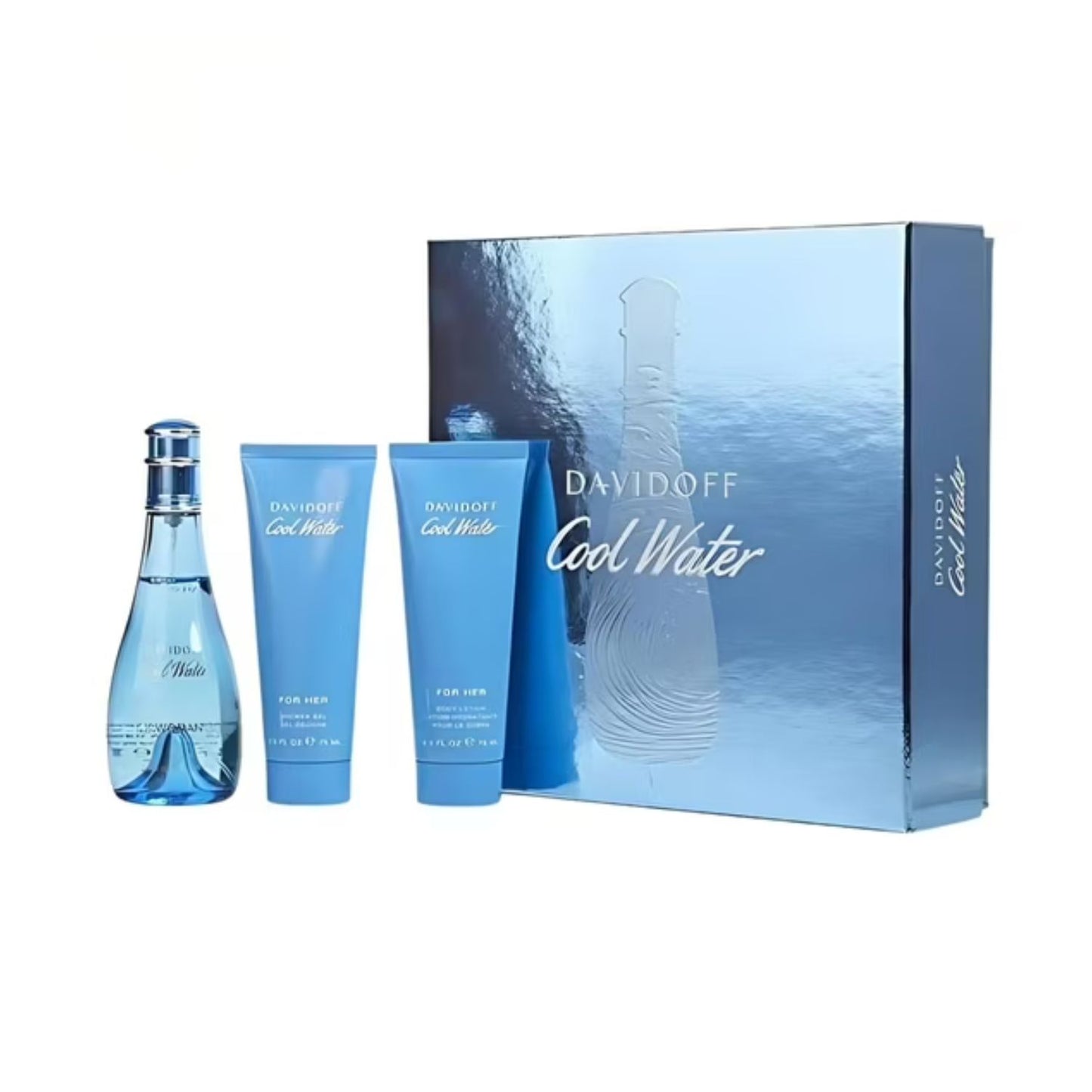 Davidoff Cool Water 3PC Gift Set For Women (Hard Box)