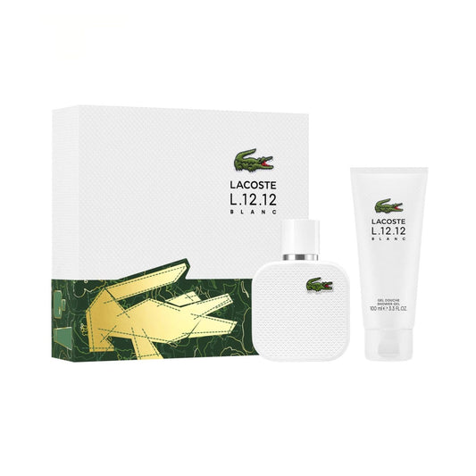 Lacoste L.12.12 BLANC EDT 2PC Gift Set For Men (Hard Box)