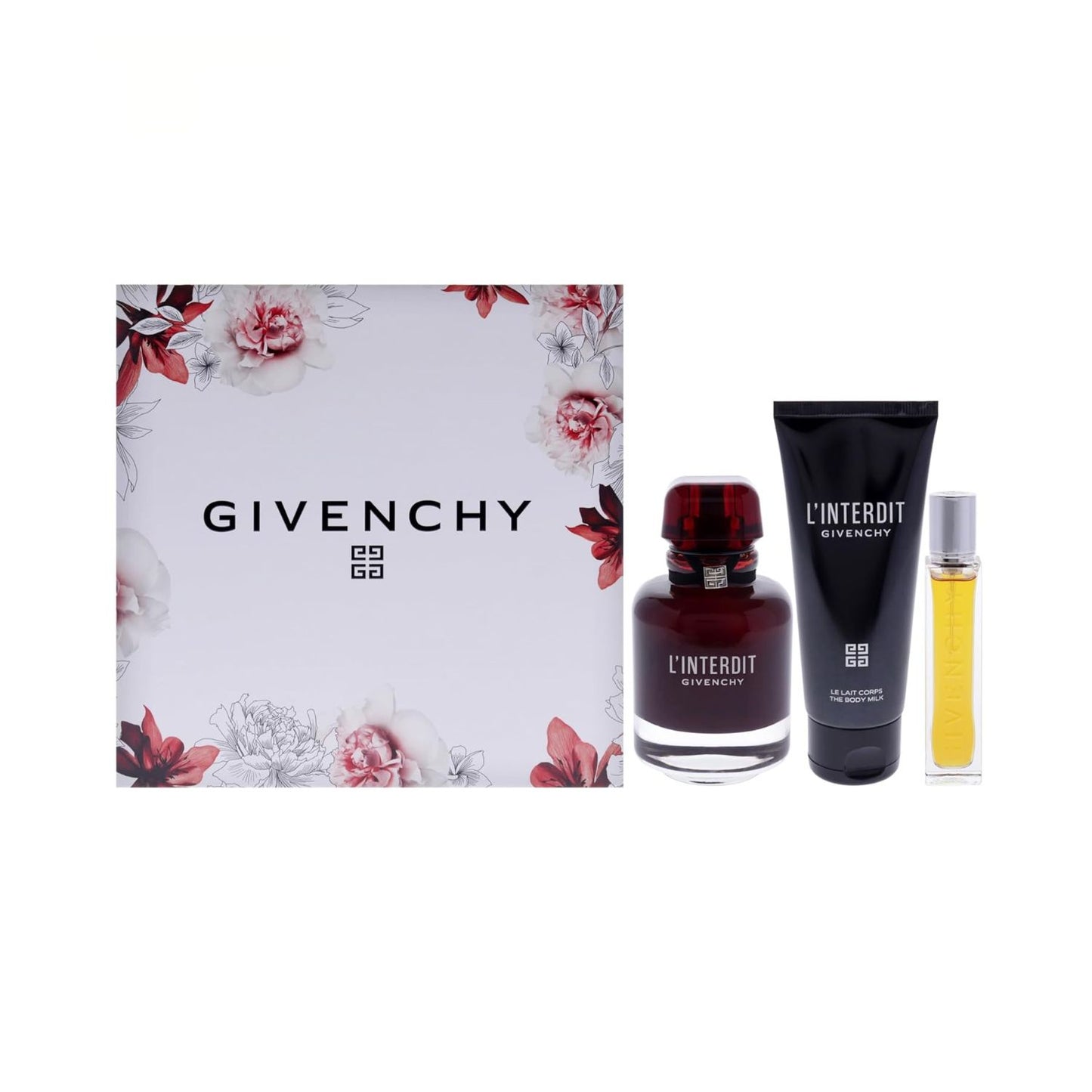 Givenchy L'Interdit Rouge 2.7oz EDP 3PC Gift Set For Women (Hard Box)