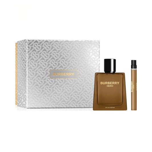 Burberry Hero 3.3oz EDP Sp + 0.33oz EDP Gift Set For Men (Hard Box)