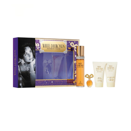 Elizabeth Taylor White Diamonds 1.7oz 4PC Gift Set For Women (Window Box)