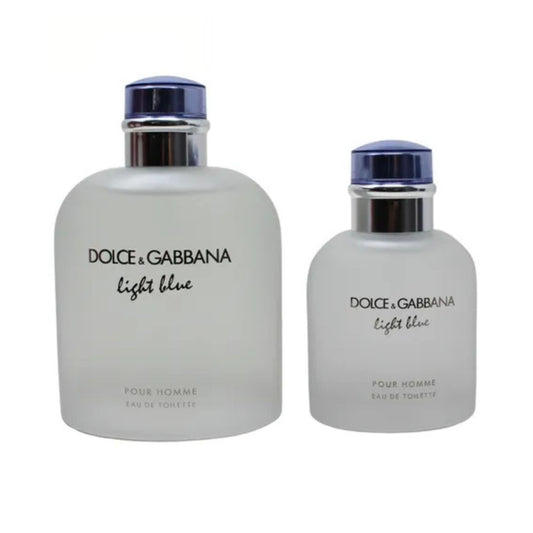 Dolce & Gabbana Light Blue 6.7oz EDT Sp + 2.5oz EDT Gift Set For Men (Hard Box)