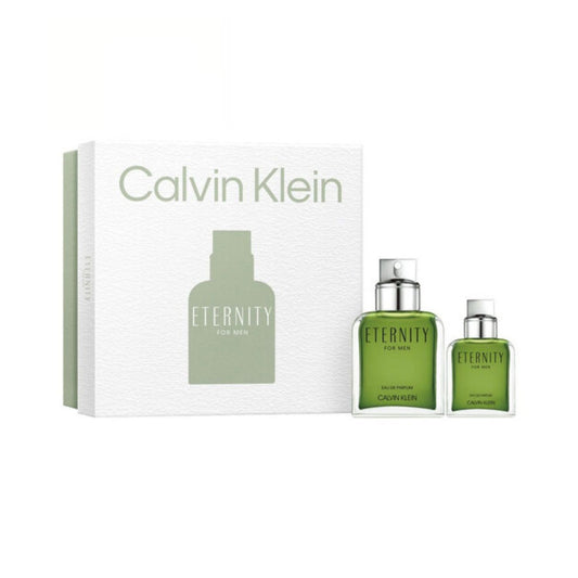 Calvin Klein Eternity 3.3oz EDP Sp + 1.0oz EDP Gift Set For Men (Hard Box)