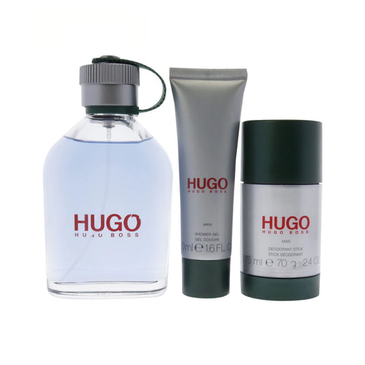 Hugo Boss Green (3 Pc) 4.2oz EDT - 2.4oz DEO Stick - 1.6oz Shower Gel - For Men GIFT SET