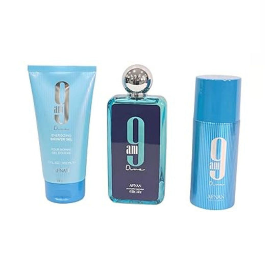 Afnan 9am Dive (3pc) 3.4oz EDP - 5.0oz Shower Gel - 5.0oz GIFT SET For Men