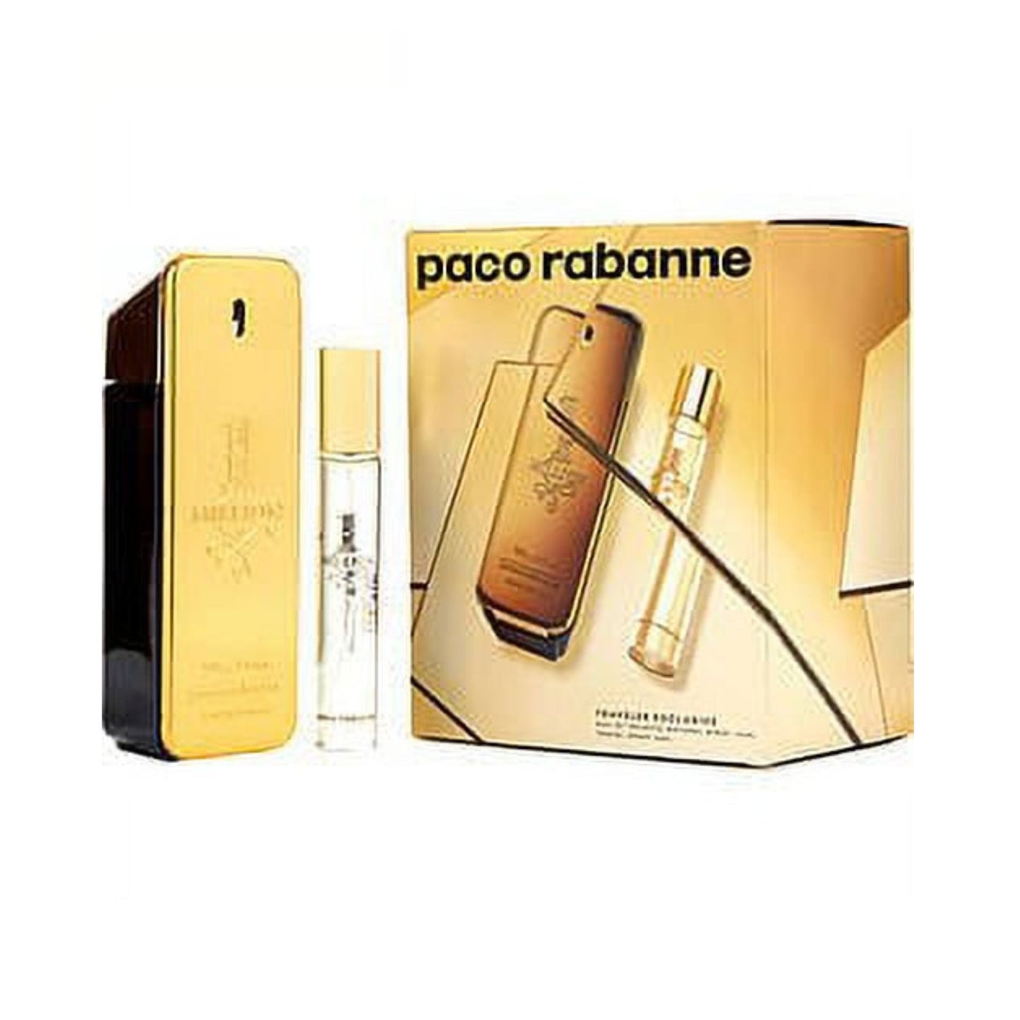 Paco Rabanne One Million (2 Pc) 3.4oz EDT + 0.33oz EDT - For Men GIFT SET