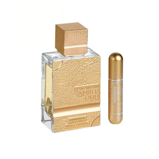 Al Haramain Amber Oud Gold 999.9 Edition 2.5oz Extrait De PARFUM + Refillable Atomiser