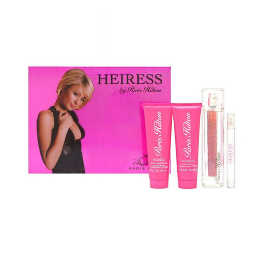 Paris Hilton Heiress (4 Pc) 3.4oz EDP - 0.34oz EDP - 3.0oz Body Lotion - 3.0oz Shower Gel - For Women GIFT SET