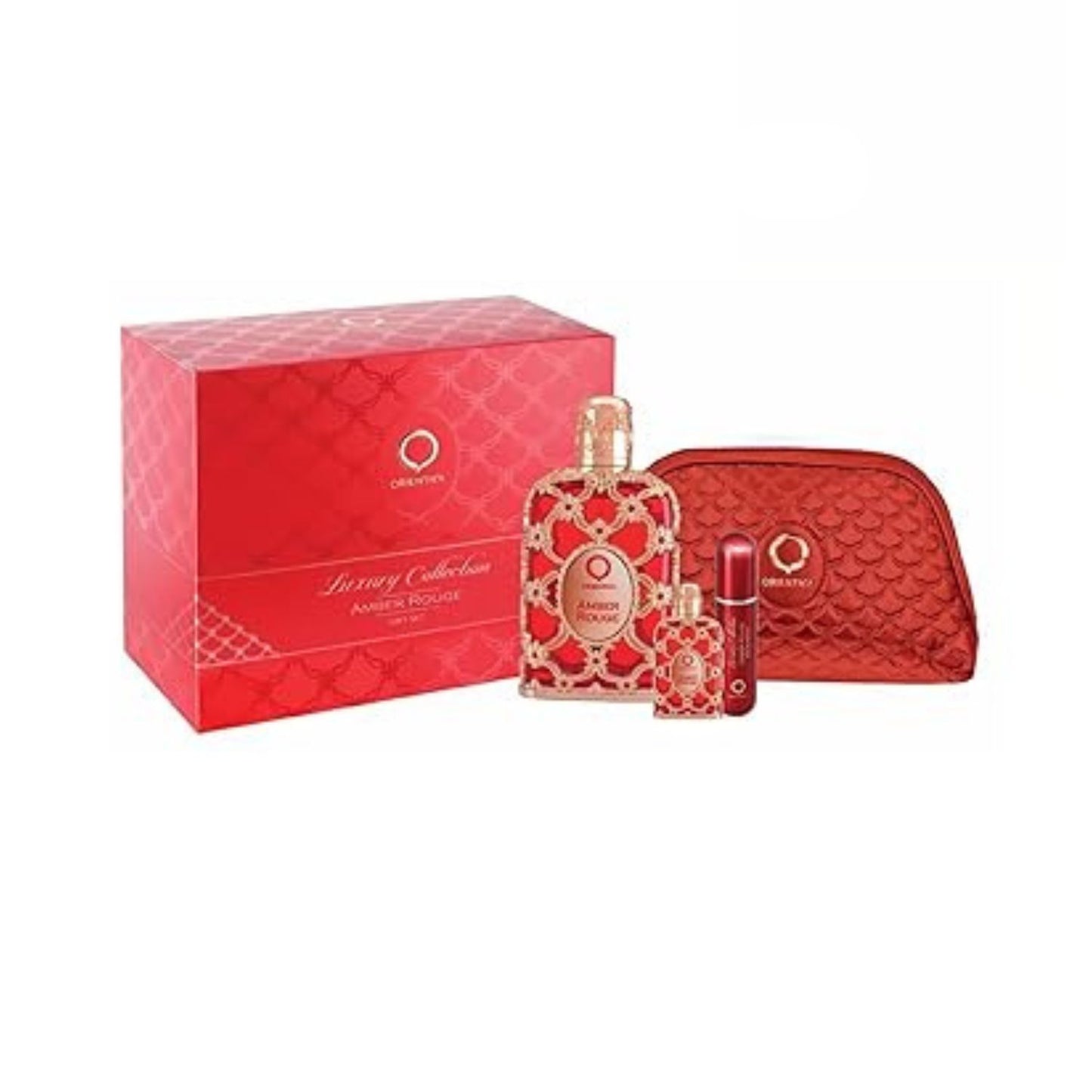 Orientica Amber Rouge Gift (4 Pc) 2.7oz EDP - 0.33oz EDP - Atomizer - Gift Bag - GIFT SET