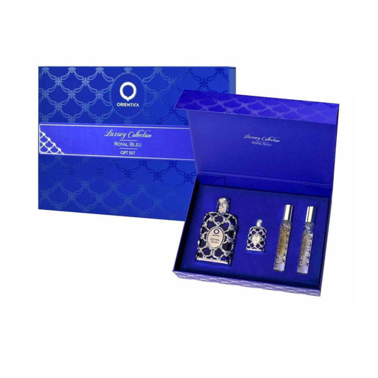 Orientica Luxury Collection Royal Blue (4 Pc) 2.7oz EDP - 0.25oz EDP - 2 X 0.3oz EDP - For Men GIFT SET