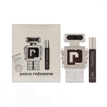 Paco Rabanne Phantom 3.4oz EDT Sp + 0.68oz EDT Travel Gift Set For Men
