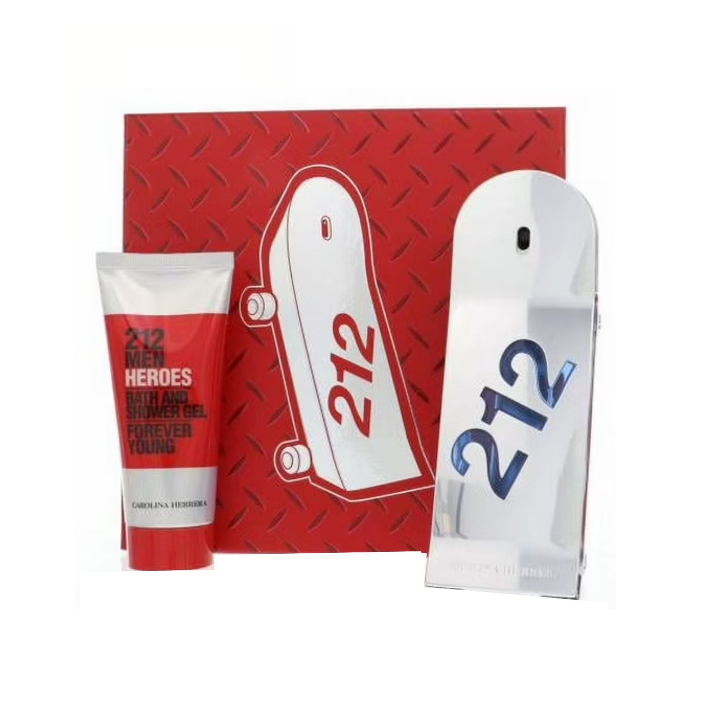 Carolina Herrera Heroes 3.0oz EDT Sp + 3.4oz B&S Gel Gift Set For Men (Hard Box)