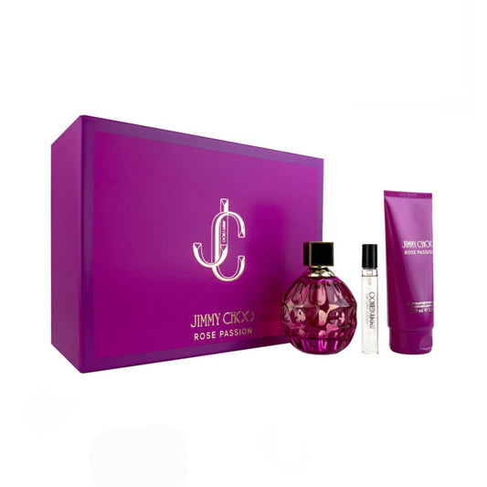 Jimmy Choo Rose Passion 3PC Gift Set For Women (Hard Box)