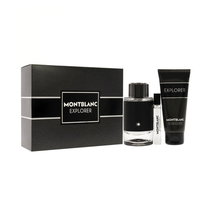 Mont Blanc Explorer 3.3oz EDP 3pc Gift Set Hard Box For Men
