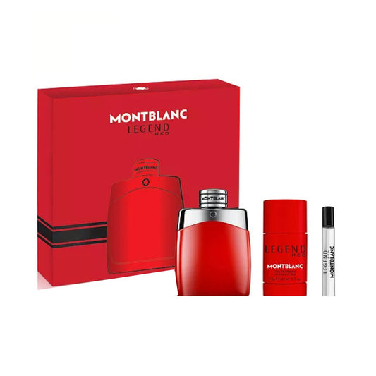 Mont Blanc Legend Red 3.3oz EDP 3PC Gift Set For Men