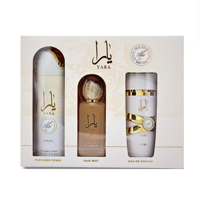 Lattafa Yara Moi (3 Pc) 3.4oz EDP - 6.8oz - 1.7oz Hairmist - GIFT SET