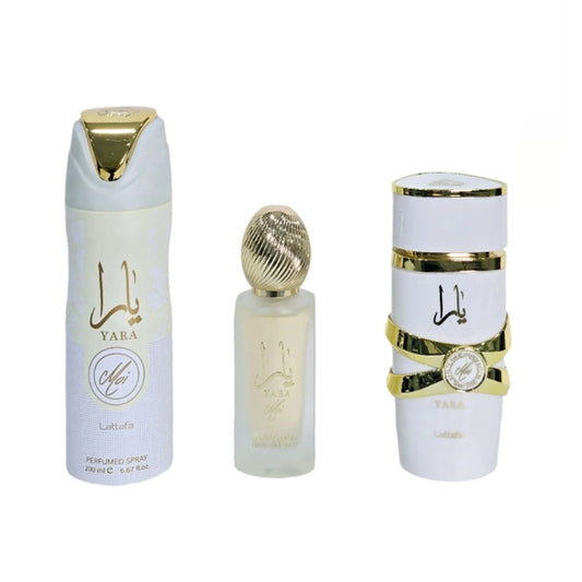 Lattafa Yara Moi (3 Pc) 3.4oz EDP - 6.8oz - 1.7oz Hairmist - GIFT SET