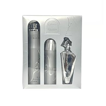 Lattafa Maahir Legacy (3 Pc )3.4oz EDP - 6.76oz - 1.7oz - GIFT SET
