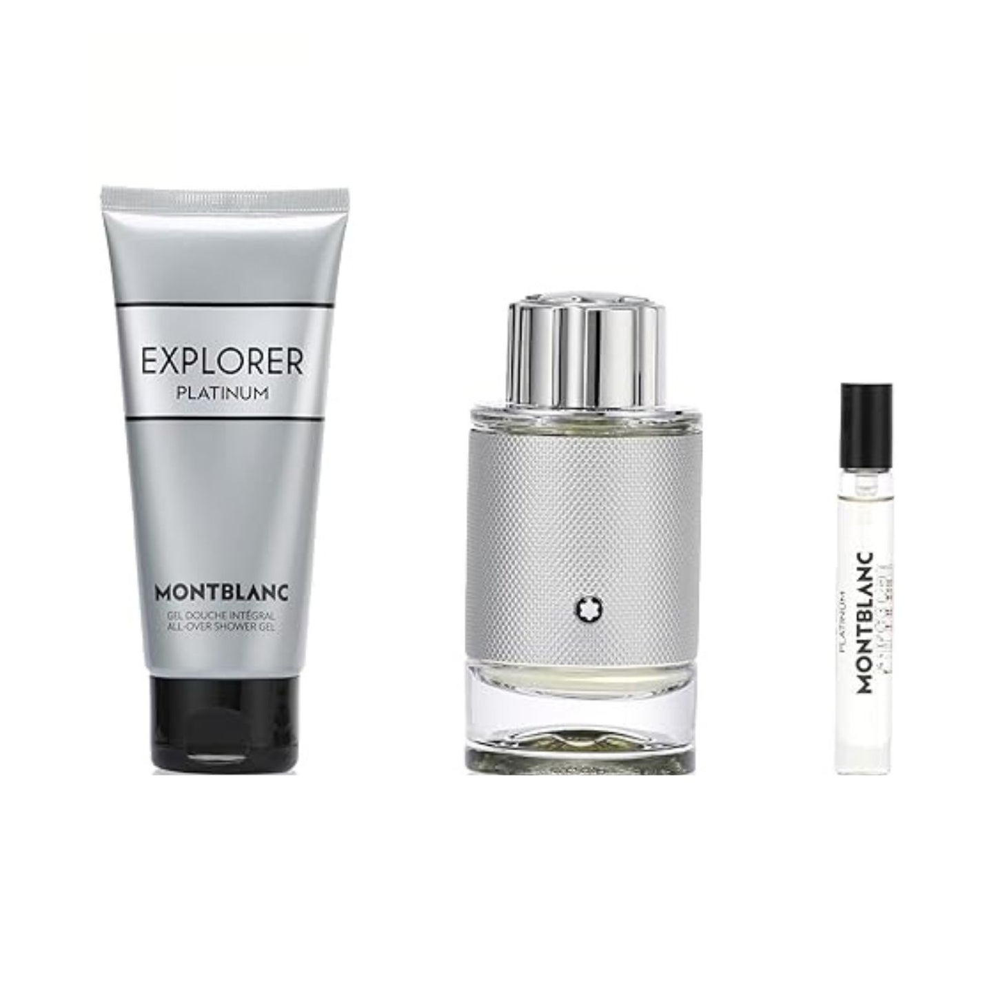 Mont Blanc Explorer Platinum (3 Pc) 3.4oz EDP - 3.4oz Shower Gel - 0.25oz - For Men GIFT SET