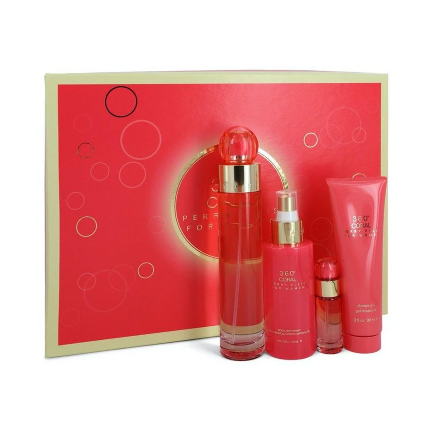 Perry Ellis 360 Coral 3.4oz Women Gift Set 4PCS